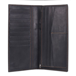 оригинальный чёрный кожаный кошелёк
